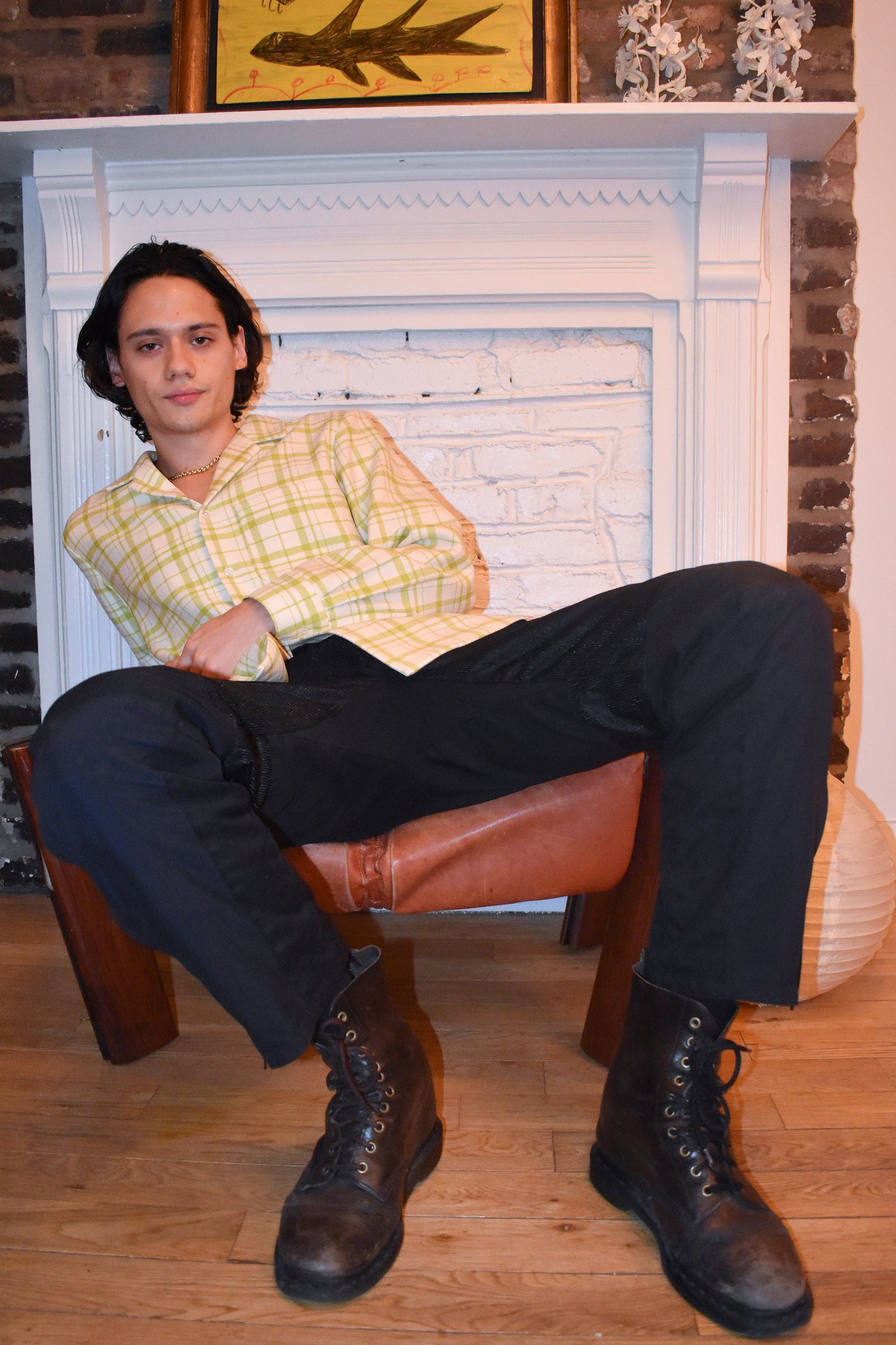 Jamie Shirt in Checked Virgin Wool